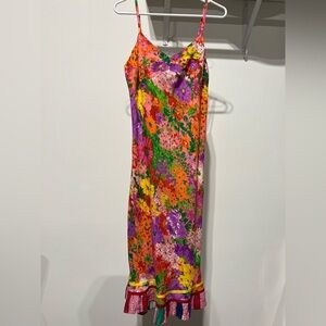 Jams World Sleeveless Dress Multicolor Floral Print Rayon Sz M
